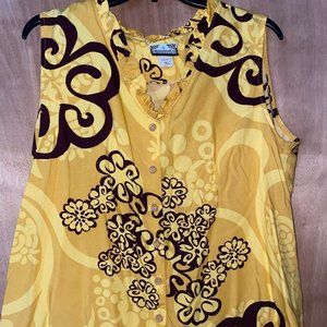 Manuhealii Womens Top Sz XL Yellow